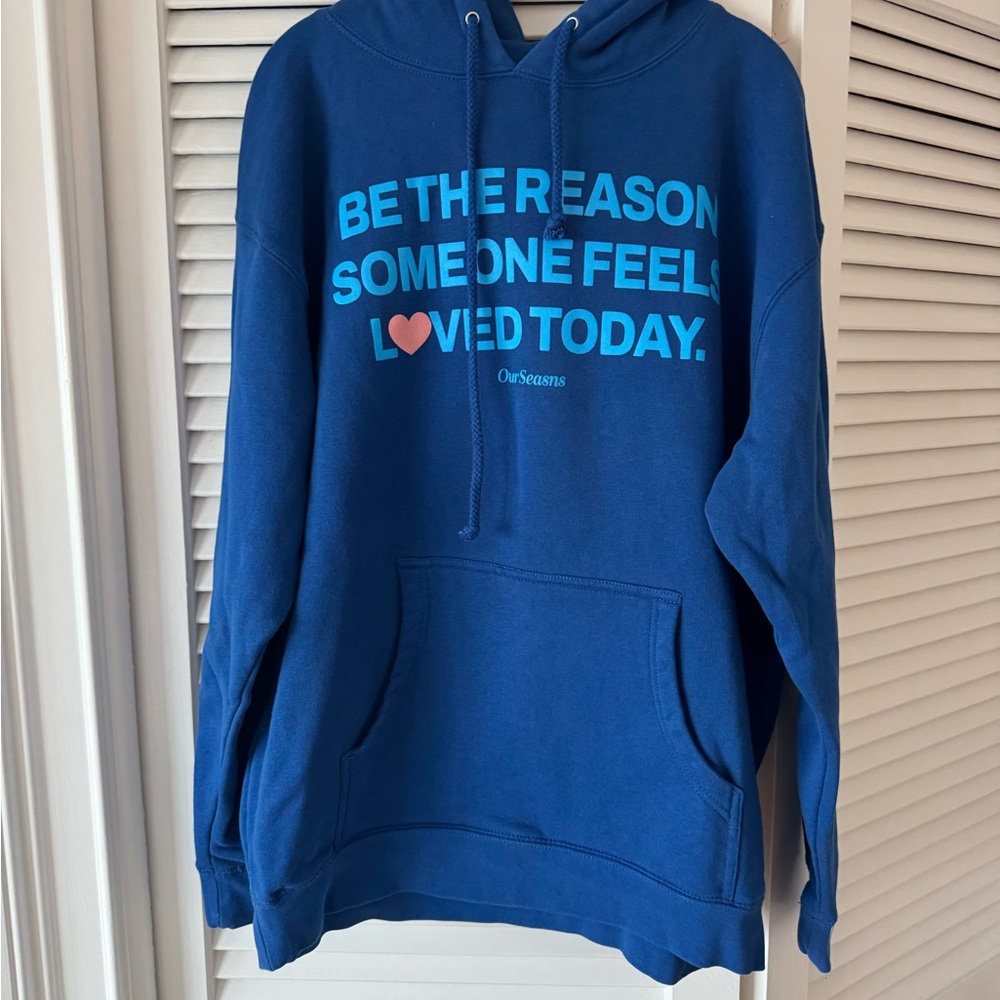 Ourseasns Royal Blue Motivational Hoodie Sweatshirt
